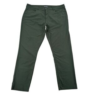 Member's Mark Benton Performance Pants Mens 40x32 Slim Fit Green Midnight Sports